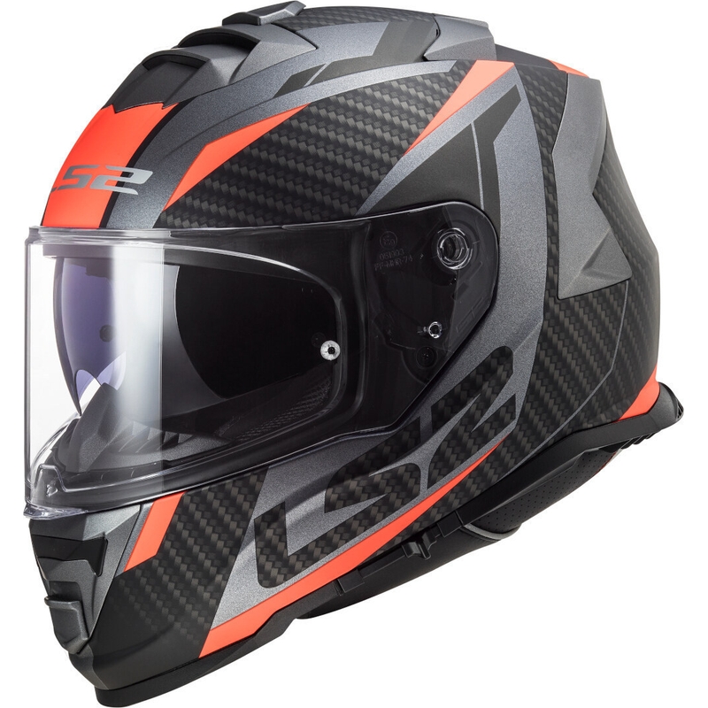 LS2 FF800 Storm Racer Titan-Fluo Orange Integral Motorradhelm