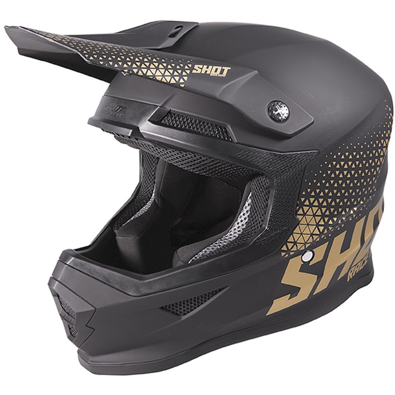 Motocross Helm Shot Furious Raw schwarz-gold Ausverkauf