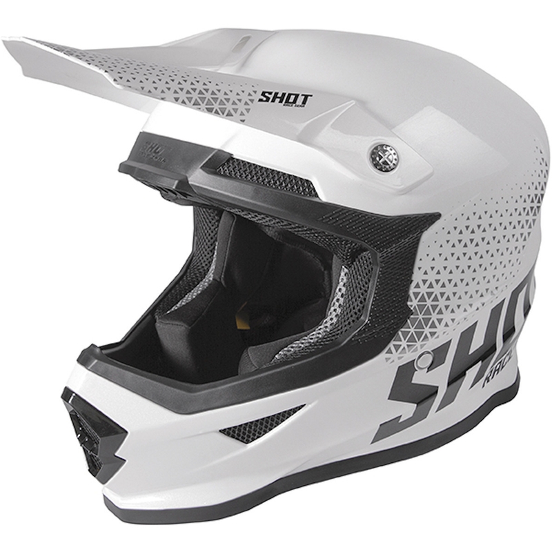 Motocross Helm Shot Furious Raw weiß-schwarz Ausverkauf
