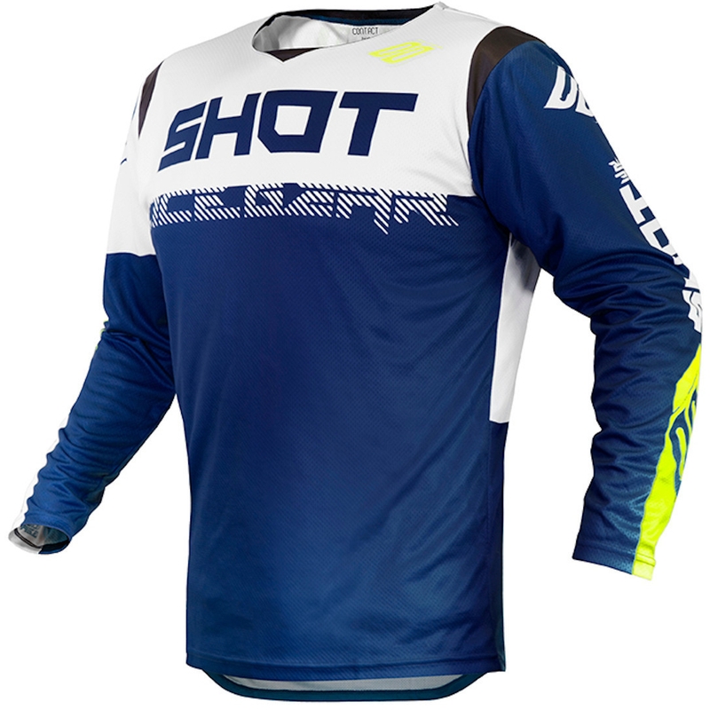 Motocross Trikot Shot Contact Trust blau-weiß-fluo gelb Ausverkauf