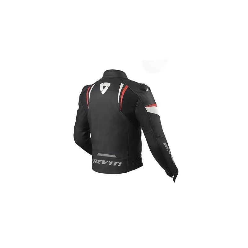 Revit Glide Schwarz-Neon Rot Motorradjacke Ausverkauf