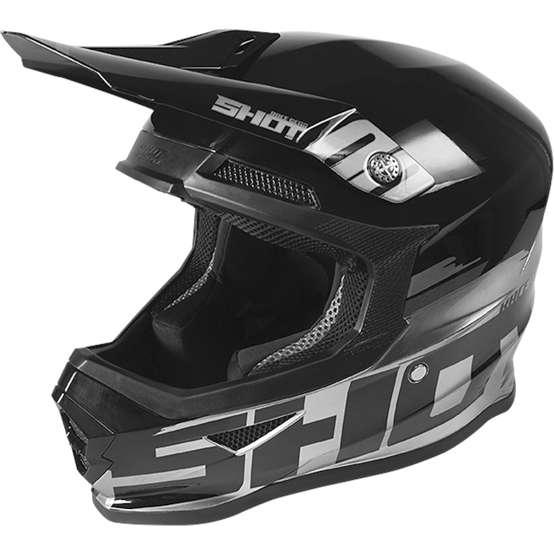 Kinder Motocross Helm Shot Furious Brush schwarz-silber Ausverkauf