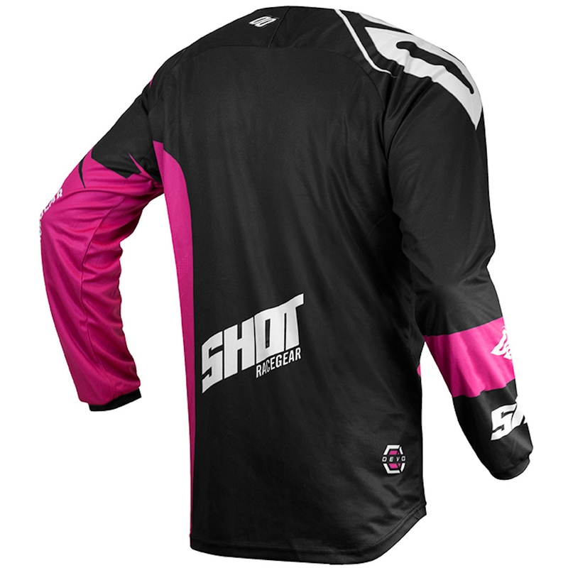Kinder Motocross Trikot Shot Devo Ventury rosa-schwarz-weiß