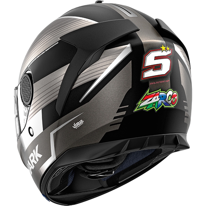 Integralhelm SHARK SPARTAN 1.2 Zarco Malaysia GP Mat schwarz-silber-anthrazit Ausverkauf