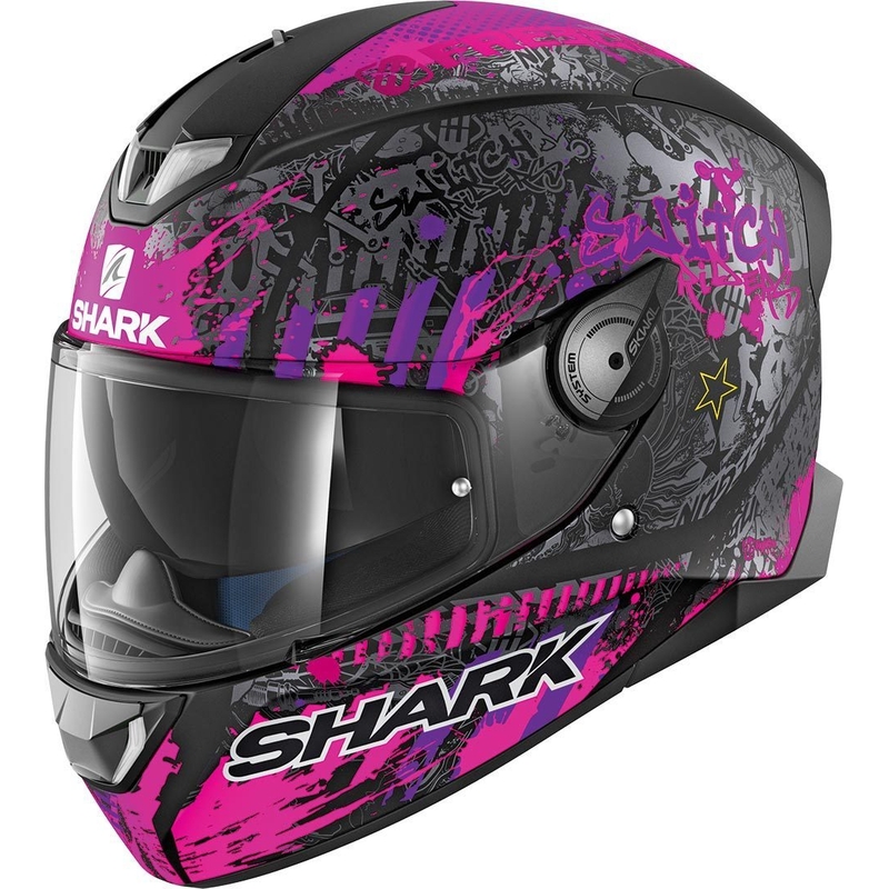 Integral Helm SHARK SKWAL 2.2 Switch Riders 2 Mat Replica schwarz und lila Ausverkauf