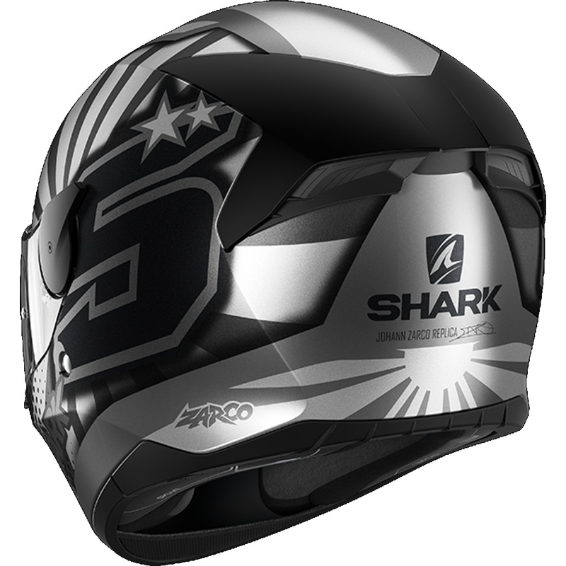 Integralhelm SHARK D-SKWAL 2 Zarco 2019 Mat Replica Schwarz-Grau-Silber Ausverkauf