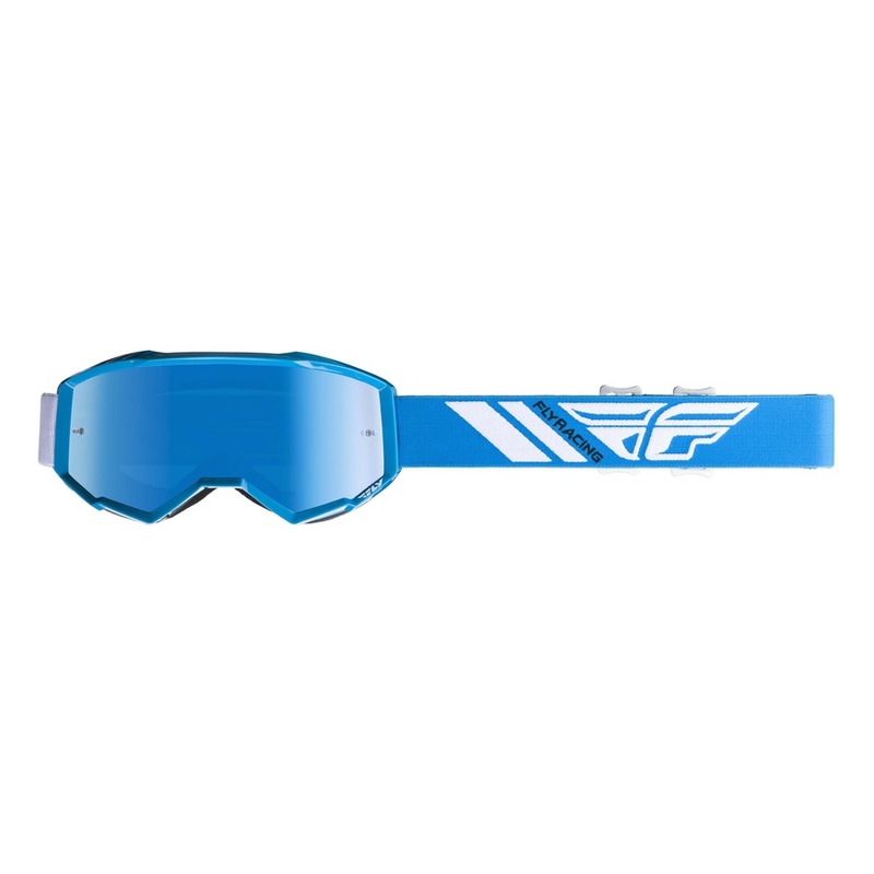 Motocrossbrille FLY Racing Zone 2019 blau-weiß (blaues Chromplexi) Ausverkauf