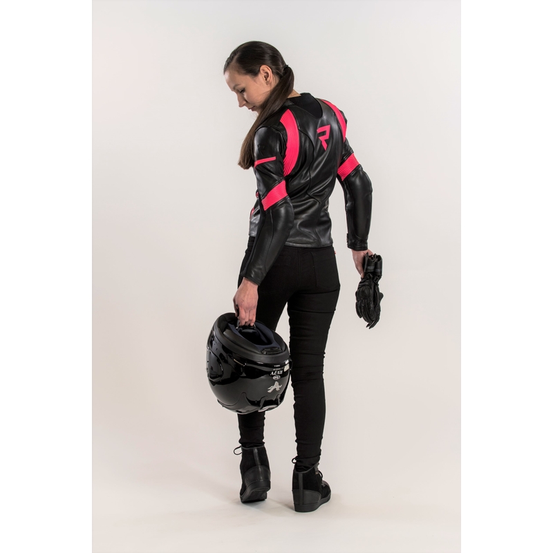 Women's Rebelhorn Rebel Schwarz und Rosa Motorradjacke
