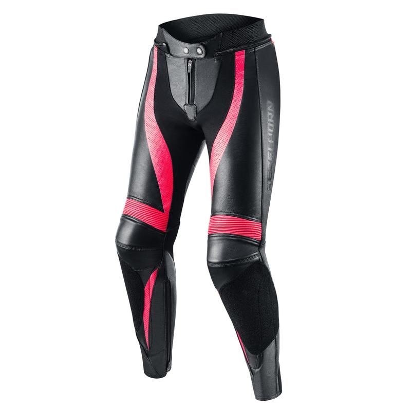 Women's Rebelhorn Rebel Schwarz und Rosa Motorradhose Ausverkauf