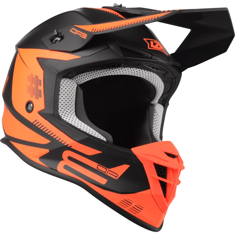 Motocrosshelm Lazer OR-3 PP3 schwarz-fluorrot