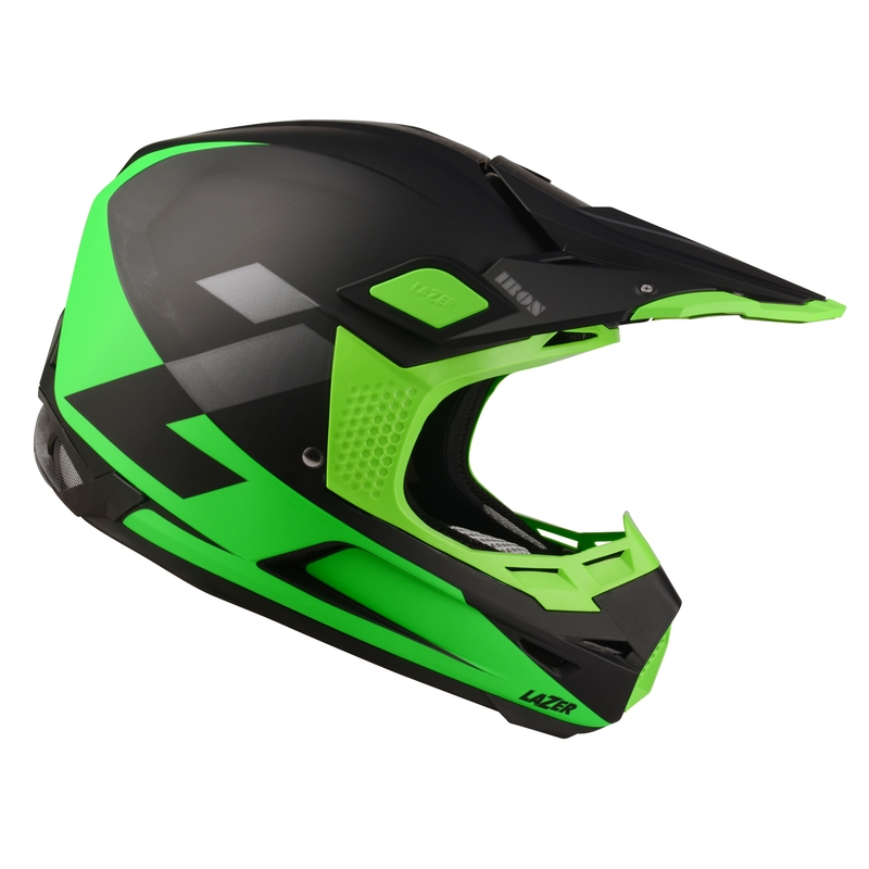 Motocross Helm Lazer X9 Iron schwarz-fluo grün