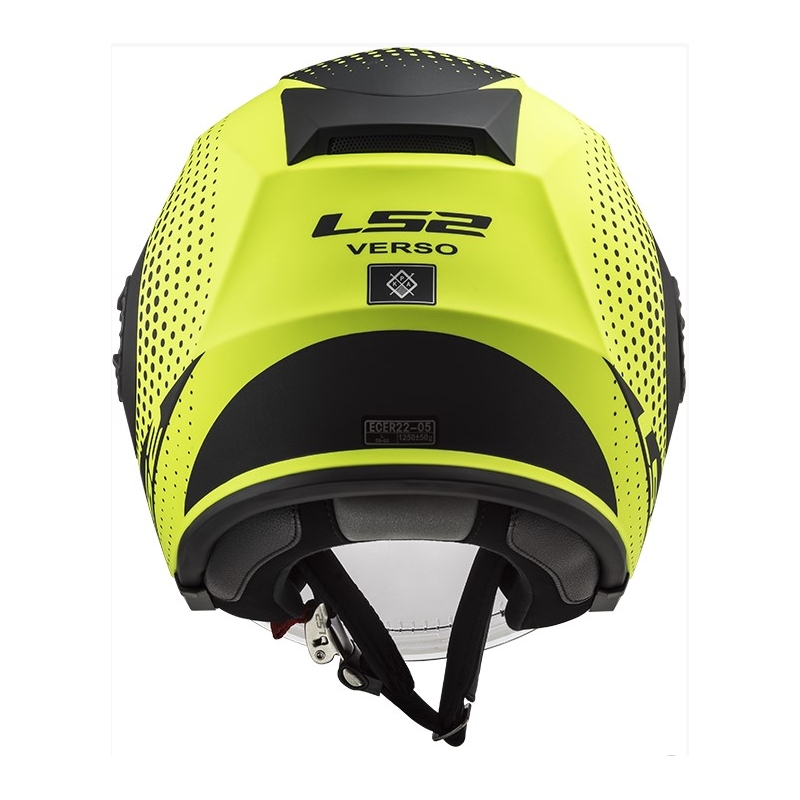 Offener Motorradhelm LS2 OF570 Verso Spin schwarz-fluo gelb