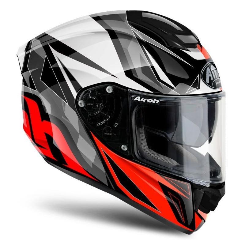 Airoh ST 501 Thunder rot-schwarz-weiß-grauer Integral-Motorradhelm