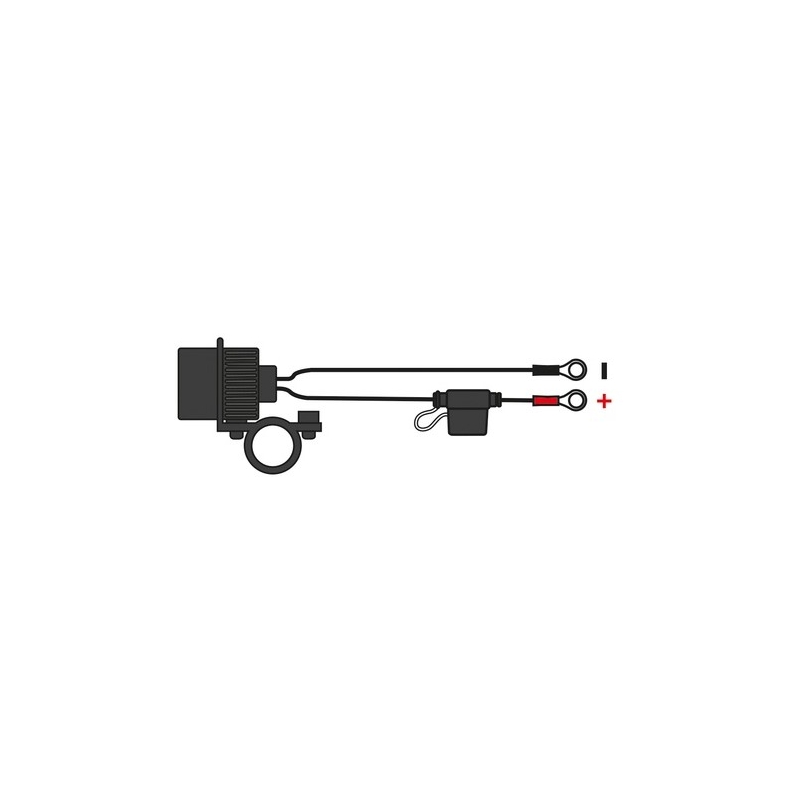 Oxford Standard 12V Steckdose mit Buchse zur Montage an Lenkern mit 22 und 25 mm Durchmesser
