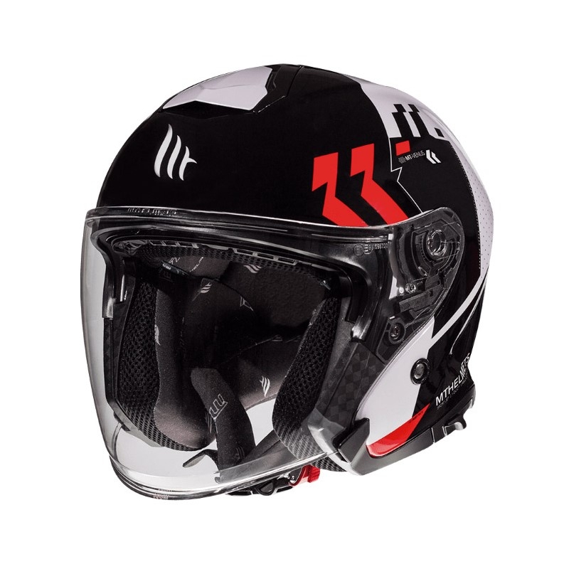 Offener Motorradhelm MT Thunder 3 SV Venus schwarz-weiß-rot