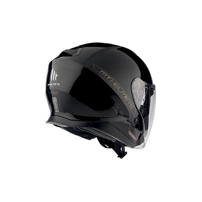 MT Thunder 3 SV Solid Black Gloss Open Motorradhelm Ausverkauf