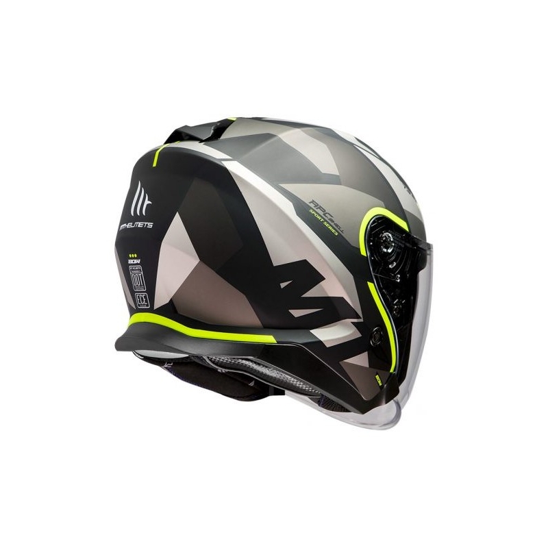 Offener Motorradhelm MT Thunder 3 SV Bow schwarz-grau-fluo gelb Ausverkauf