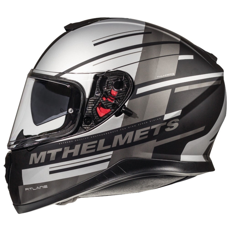 MT Thunder 3 SV Pitlane schwarz-grauer Integral-Motorradhelm