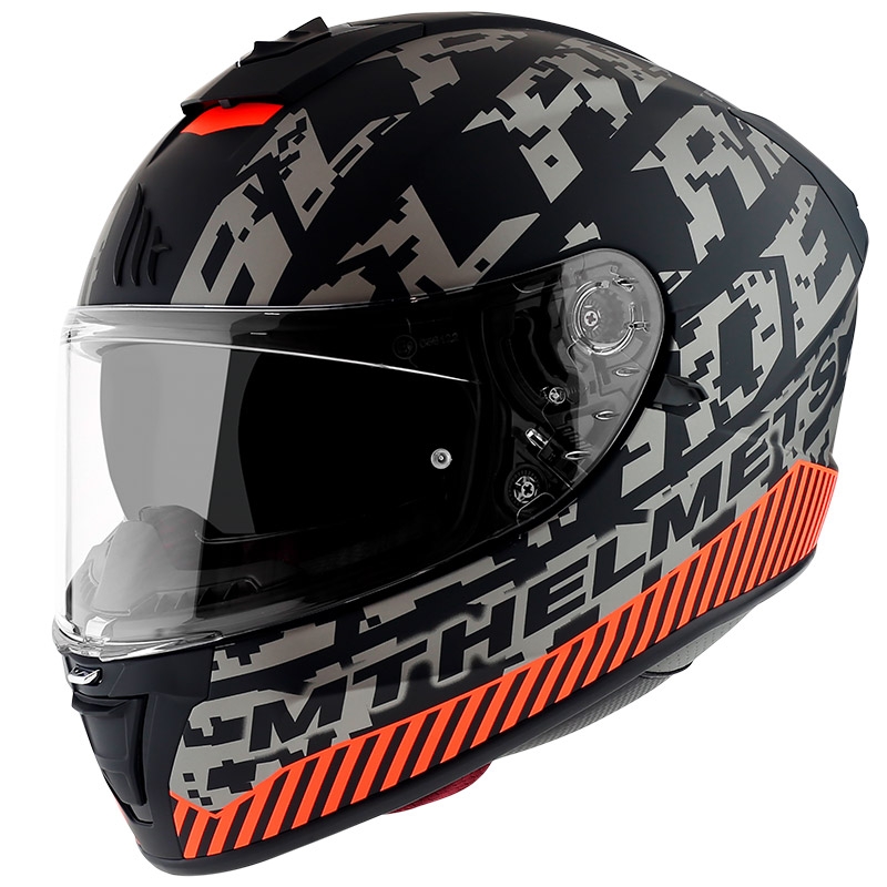 MT Blade 2 SV Check Schwarz-Grau-Orange Integral Motorradhelm Ausverkauf