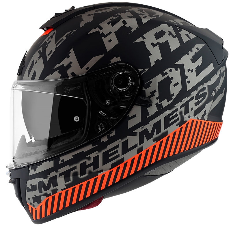 MT Blade 2 SV Check Schwarz-Grau-Orange Integral Motorradhelm Ausverkauf