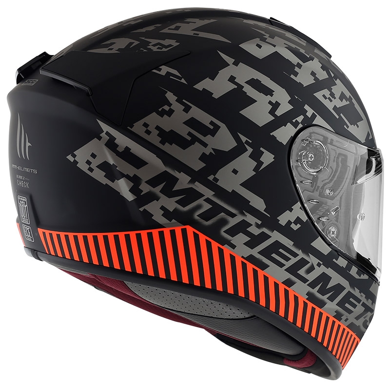 MT Blade 2 SV Check Schwarz-Grau-Orange Integral Motorradhelm Ausverkauf