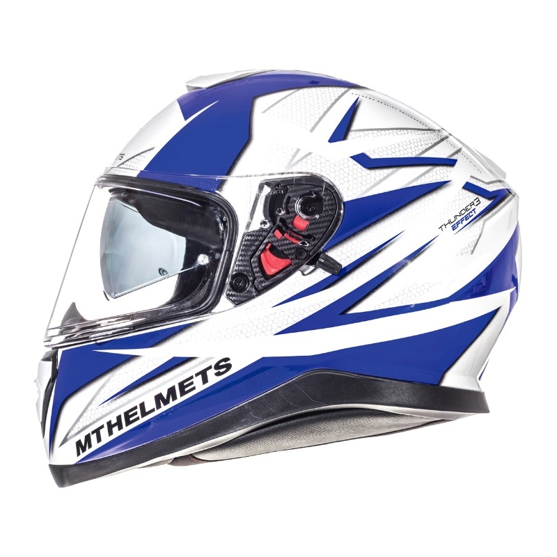 MT Thunder 3 Effect Integral Motorradhelm blau und weiß
