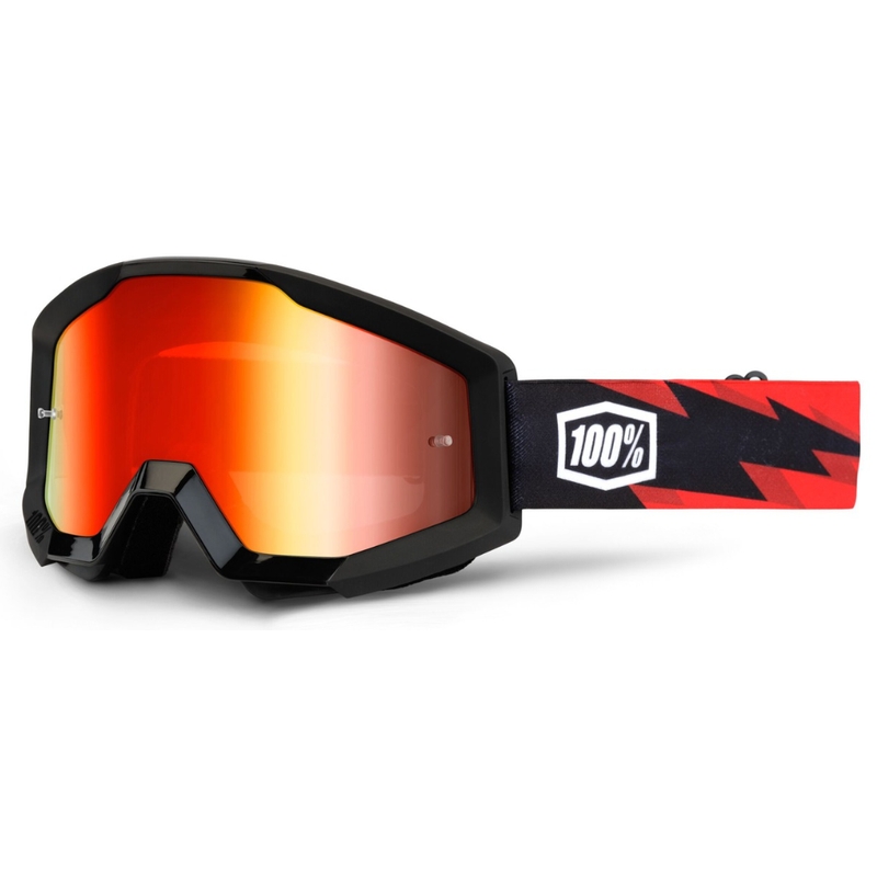 100% Strata Slash Motocrossbrille (rot verchromtes Plexiglas)
