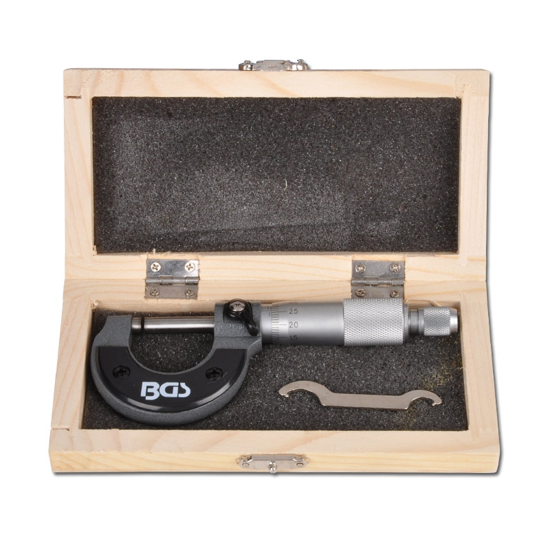 Bügelmessschraube mit 0 - 25 mm Ebenentastung