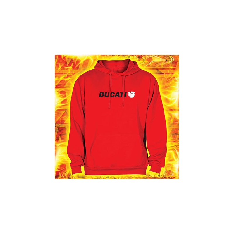 Sweatshirt mit Ducati Motiv rot mit Kapuze Ausverkauf
