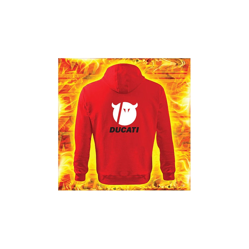Sweatshirt mit Ducati Motiv rot mit Kapuze Ausverkauf