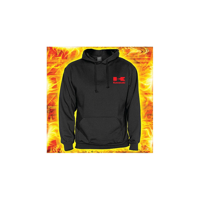 Hoodie Kawasaki schwarz mit Kapuze Ausverkauf