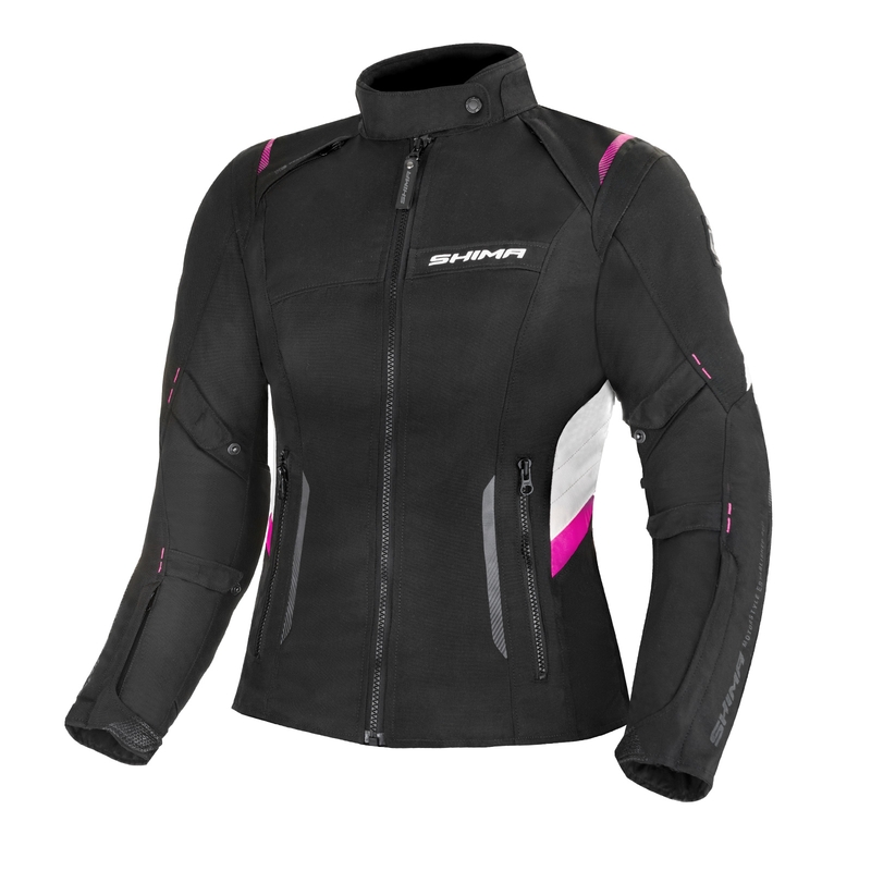 Damen Shima Rush Schwarz-Grau-Rosa Motorradjacke Ausverkauf