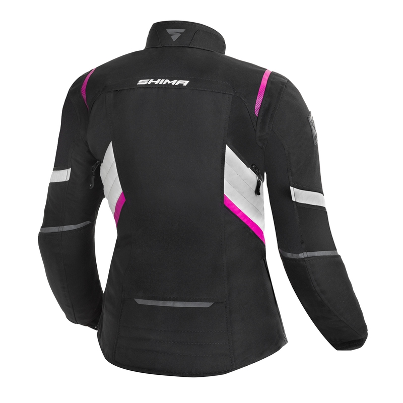 Damen Shima Rush Schwarz-Grau-Rosa Motorradjacke Ausverkauf