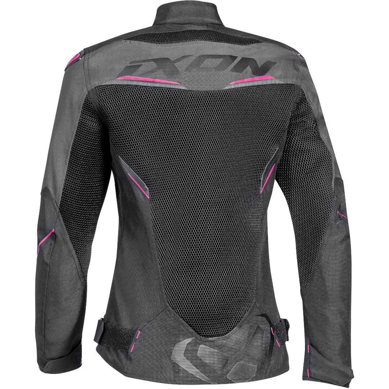 Damen Motorradjacke IXON Draco schwarz-grau-rosa Ausverkauf