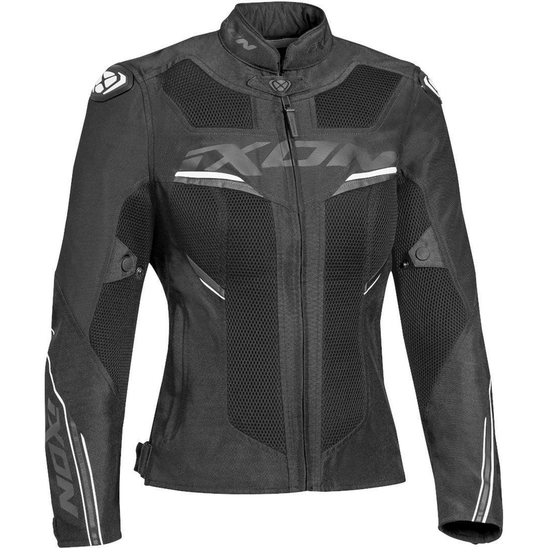 Damen Motorradjacke IXON Draco schwarz und weiß Ausverkauf
