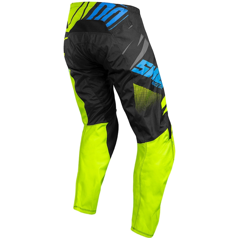 Kinder Motocross Hose Shot Devo Ventury schwarz-blau-fluo gelb Ausverkauf