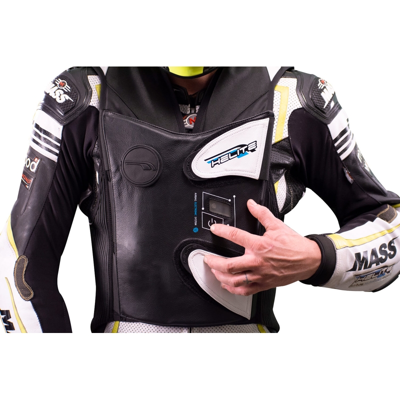 Elektronische Airbagweste HELITE e-GP Air schwarz und weiß Ausverkauf