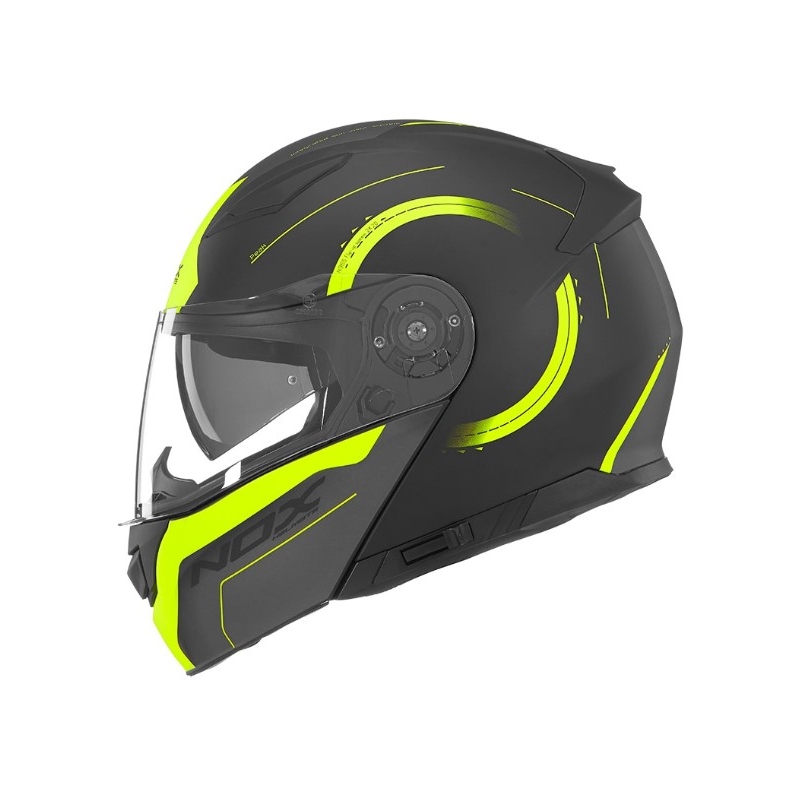 NOX N965 Peak schwarz und gelb Motorradhelm Ausverkauf