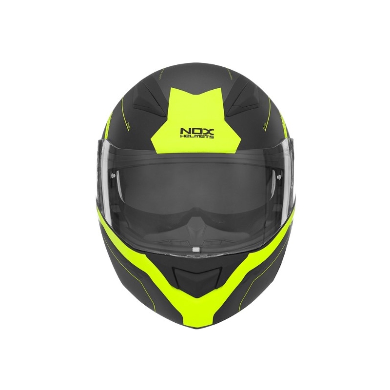 NOX N965 Peak schwarz und gelb Motorradhelm Ausverkauf