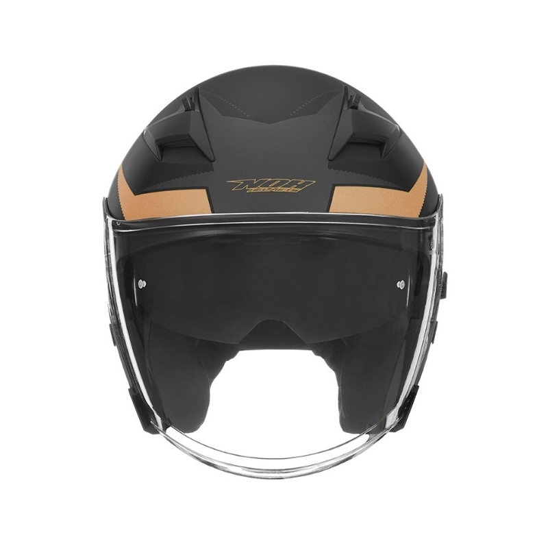 Offener Motorradhelm NOX N127 Spätschwarz-Bronze Ausverkauf