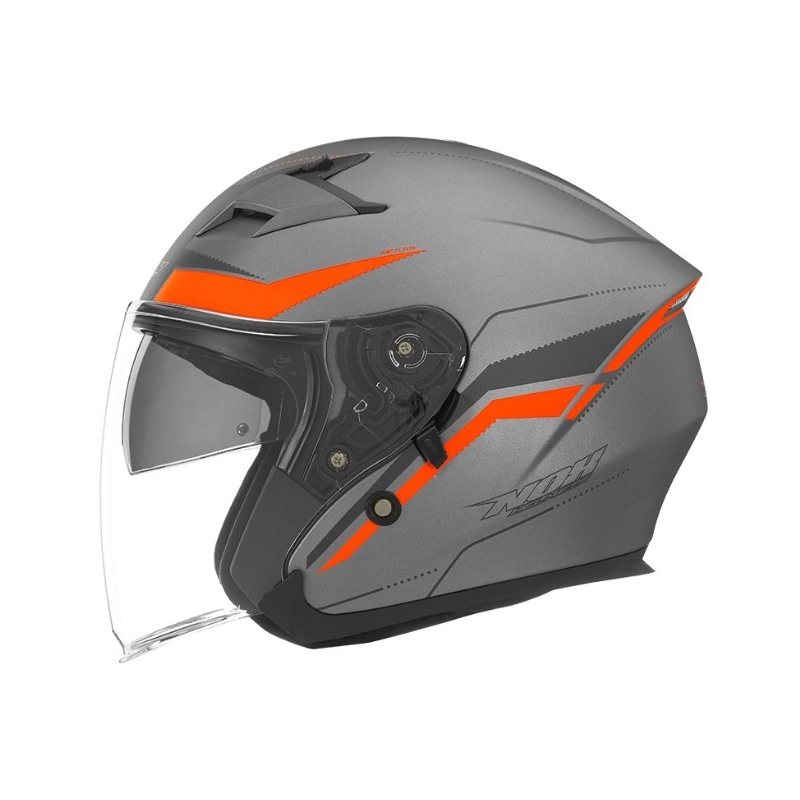 Offener Motorradhelm NOX N127 Late silber-orange Ausverkauf