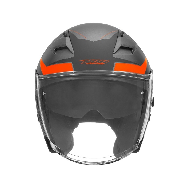 Offener Motorradhelm NOX N127 Late silber-orange Ausverkauf