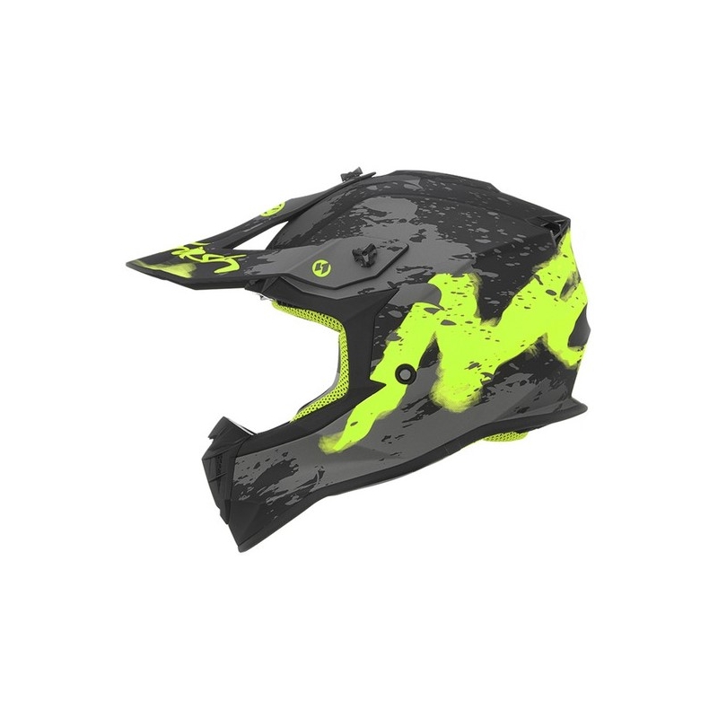 Kinder Motocross Helm NOX N632K Trash schwarz-grau-gelb Ausverkauf