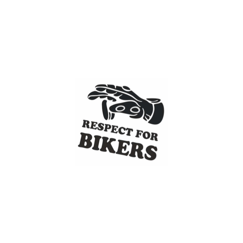 Aufkleber "Respekt für Biker" - Handschuhe