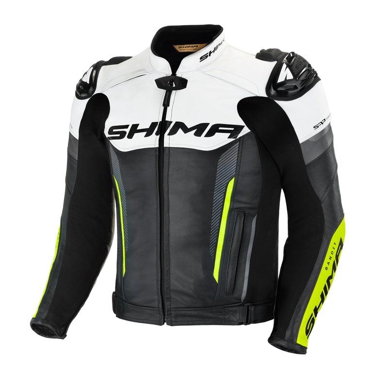 Motorradjacke Shima Bandit schwarz-weiß-fluorgelb Ausverkauf