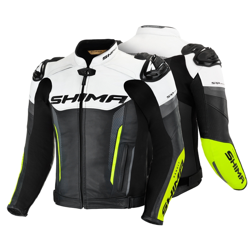 Motorradjacke Shima Bandit schwarz-weiß-fluorgelb Ausverkauf