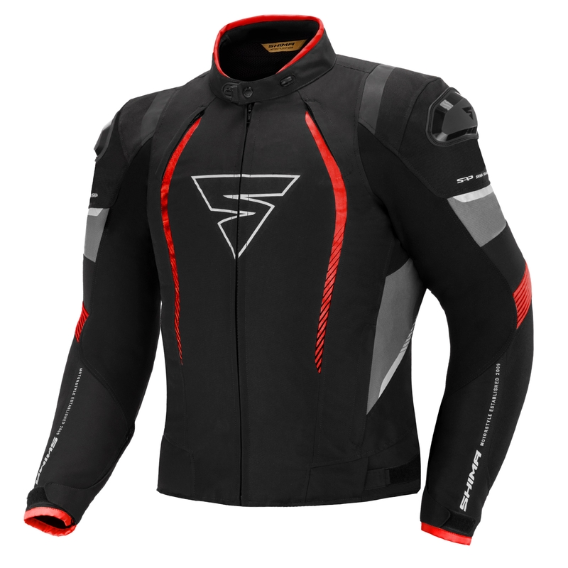 Shima Solid Pro Schwarz-Grau-Rot Motorradjacke Ausverkauf
