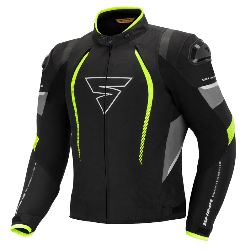 Shima Solid Pro schwarz-grau-fluo gelb Motorradjacke
