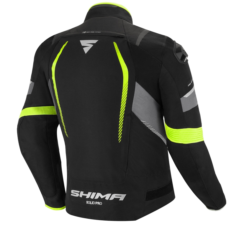 Shima Solid Pro schwarz-grau-fluo gelb Motorradjacke