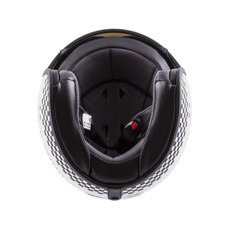 Cassida Oxygen Rondo offener Motorradhelm perlweiß-blau-rot-schwarz